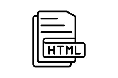 HTML Dosya Satırı simgesi, vektör, piksel mükemmel, illüstratör dosyası