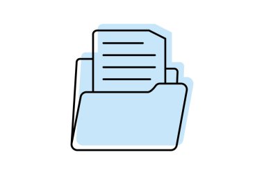 Dökümanlar Dizin rengi gölge ince çizgi simgesi, vektör, piksel mükemmel, illüstratör dosyası