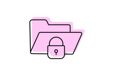 Dizin Kilit renk gölge ince çizgi simgesi, vektör, piksel mükemmel, illüstratör dosyası