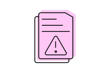 Dosya Hata Rengi İnce Çizgisi simgesi, vektör, piksel mükemmel, illüstratör dosyası