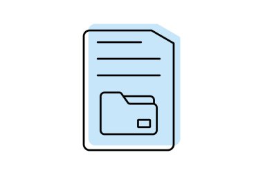 Dosya Dizini renk gölge ince çizgi simgesi, vektör, piksel mükemmel, illüstratör dosyası