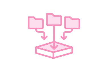 Veri Koleksiyonu duoton çizgi simgesi, vektör, piksel mükemmel, illüstratör dosyası