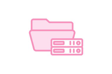 Sunucu Dizini duoton satır simgesi, vektör, piksel mükemmel, illüstratör dosyası