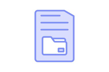 Dosya Dizini duoton satır simgesi, vektör, piksel mükemmel, illüstratör dosyası