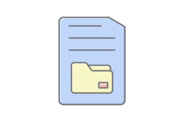 Dosya Dizini renk simgesi, vektör, piksel mükemmel, illüstratör dosyası