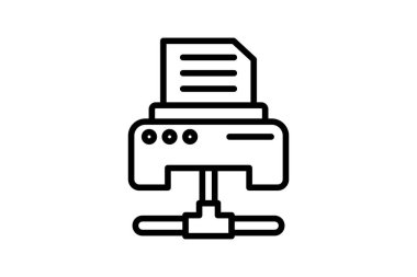 Ağ Yazıcı Satırı simgesi, vektör, piksel mükemmel, illüstratör dosyası