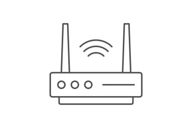 Modem ince çizgi simgesi, vektör, piksel mükemmel, illüstratör dosyası