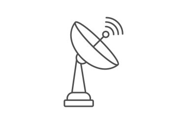 Uydu İletişim ince çizgi simgesi, vektör, piksel mükemmel, illüstratör dosyası