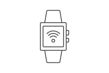 Serbest Smartwatch ince çizgi simgesi, vektör, piksel mükemmel, illüstratör dosyası