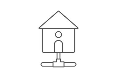 Ev Ağı ince çizgi simgesi, vektör, piksel mükemmel, illüstratör dosyası