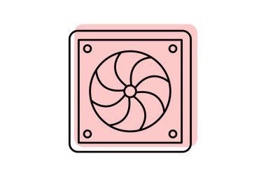 Radyatör Renk Gölgesi İnce Çizgisi simgesi, vektör, piksel mükemmel, illüstratör dosyası