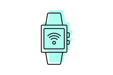 Serbest Smartwatch renk gölge ince çizgi simgesi, vektör, piksel mükemmel, illüstratör dosyası