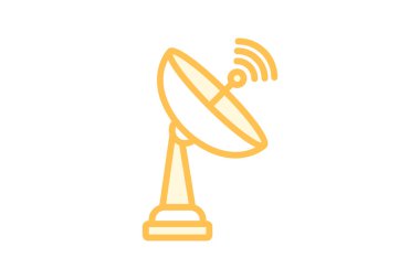 Uydu İletişimi duoton çizgi simgesi, vektör, piksel mükemmel, illüstratör dosyası