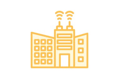 Dijital Şehir duoton çizgi simgesi, vektör, piksel mükemmel, illüstratör dosyası