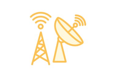 Telekomünikasyon duoton çizgi simgesi, vektör, piksel mükemmel, illüstratör dosyası