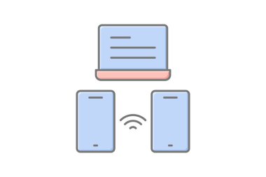 Kablosuz Bağlantı doğrusal renk simgesi, vektör, piksel mükemmel, illüstratör dosyası
