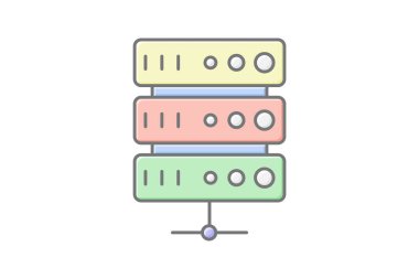 Sunucu doğrusal renk simgesi, vektör, piksel mükemmel, illüstratör dosyası