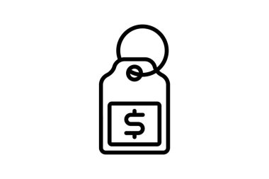 İndirimli fiyat çizgisi simgesi, vektör, piksel mükemmel, illüstratör dosyası