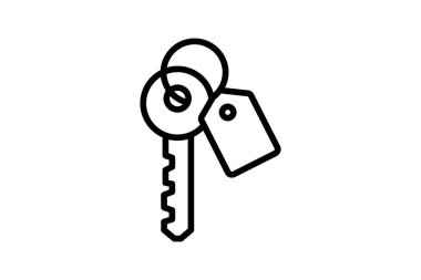 Anahtar Etiketi simgesi, vektör, piksel mükemmel, illüstratör dosyası