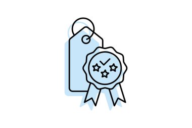 Fiyat Kalitesi renk gölge ince çizgi simgesi, vektör, piksel mükemmel, illüstratör dosyası