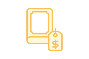 Kitap fiyatı duotone satır simgesi, vektör, piksel mükemmel, illüstratör dosyası