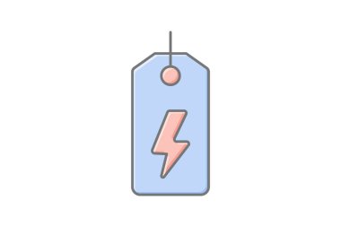 Flash Satış lineal renk simgesi, vektör, piksel mükemmel, illüstratör dosyası