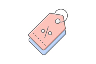 Promocode Etiket doğrusal renk simgesi, vektör, piksel mükemmel, illüstratör dosyası