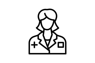 Tıbbi Uzman çizgi simgesi, vektör, piksel mükemmel, illüstratör dosyası