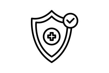 Tıbbi Önleme Çizgisi simgesi, vektör, piksel mükemmel, illüstratör dosyası