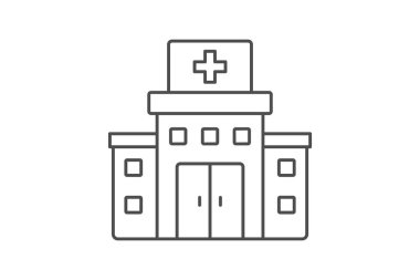 Tıp Merkezi ince çizgi simgesi, vektör, piksel mükemmel, illüstratör dosyası