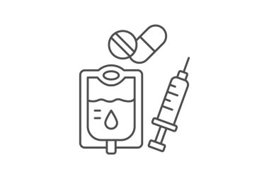 Tıbbi prosedür ince simgesi, vektör, piksel mükemmel, illüstratör dosyası