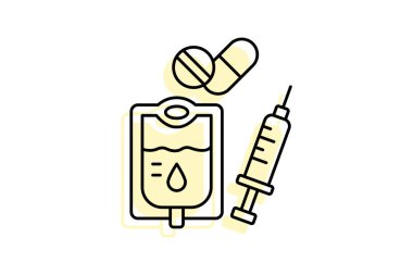 Tıbbi Prosedür renk gölge inceliği simgesi, vektör, piksel mükemmel, illüstratör dosyası