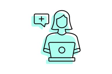 Tıbbi Destek Renk Gölgesi İnce Çizgisi simgesi, vektör, piksel mükemmel, illüstratör dosyası