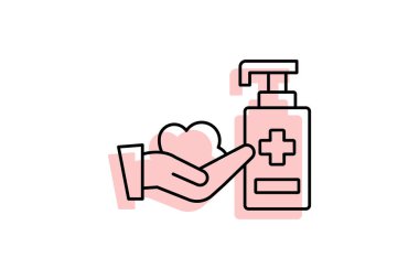 Tıbbi Hijyen Renk Gölgesi İnce Çizgisi simgesi, vektör, piksel mükemmel, illüstratör dosyası