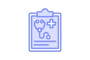 Tıbbi Muayene duoton çizgi simgesi, vektör, piksel mükemmel, illüstratör dosyası