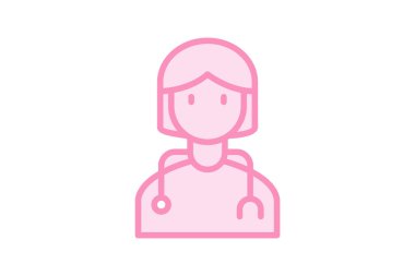 Tıbbi Profesyoneller duoton çizgi simgesi, vektör, piksel mükemmel, illüstratör dosyası