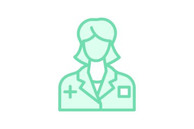 Tıbbi Uzman duoton çizgi simgesi, vektör, piksel mükemmel, illüstratör dosyası