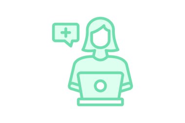 Tıbbi Destek duoton çizgi simgesi, vektör, piksel mükemmel, illüstratör dosyası