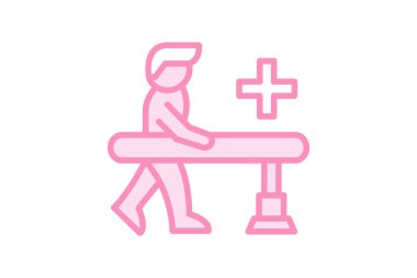 Tıbbi Rehabilitasyon duoton çizgi simgesi, vektör, piksel mükemmel, illüstratör dosyası