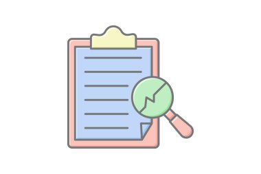 Tıbbi Teşhis doğrusal renk simgesi, vektör, piksel mükemmel, illüstratör dosyası