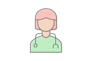 Tıbbi Profesyoneller doğrusal renk simgesi, vektör, piksel mükemmel, illüstratör dosyası