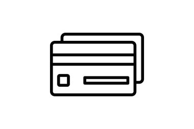 Ödeme Kart satır simgesi, vektör, piksel mükemmel, illüstratör dosyası