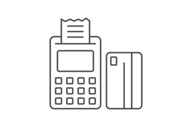 Nakitsiz Ödeme İnce Çizgisi simgesi, vektör, piksel mükemmel, illüstratör dosyası