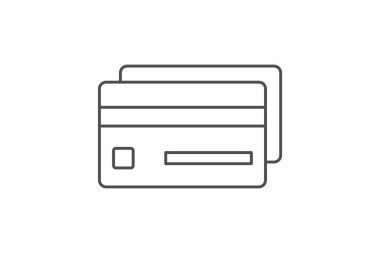 Ödeme Kart ince çizgi simgesi, vektör, piksel mükemmel, illüstratör dosyası