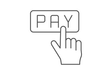 Ödeme Düğmesi ince simgesi, vektör, piksel mükemmel, illüstratör dosyası