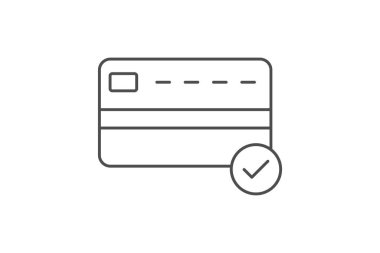 Ödeme doğrulama ince çizgi simgesi, vektör, piksel mükemmel, illüstratör dosyası