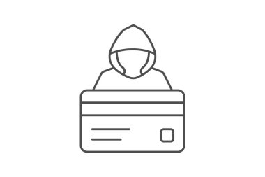 Ödeme Riski ince çizgi simgesi, vektör, piksel mükemmel, illüstratör dosyası