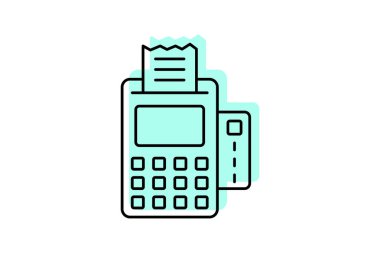 Ödeme Sistemi renk gölge ince çizgi simgesi, vektör, piksel mükemmel, illüstratör dosyası