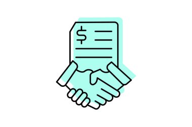 Ödeme Yetkilendirme Renk Gölgesi İnce Çizgisi simgesi, vektör, piksel mükemmel, illüstratör dosyası