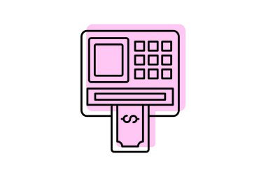 Ödeme Deposu renk gölge ince çizgi simgesi, vektör, piksel mükemmel, illüstratör dosyası